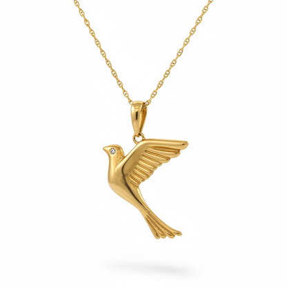 10KT Gold 0.01CTW Diamond Dove Necklace