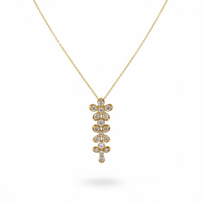 10KT Gold 0.50CTW Diamond Flower Necklace