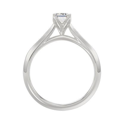 LADIES SOLITAIRE RING 1CT EMERALD DIAMOND 14K WHITE GOLD