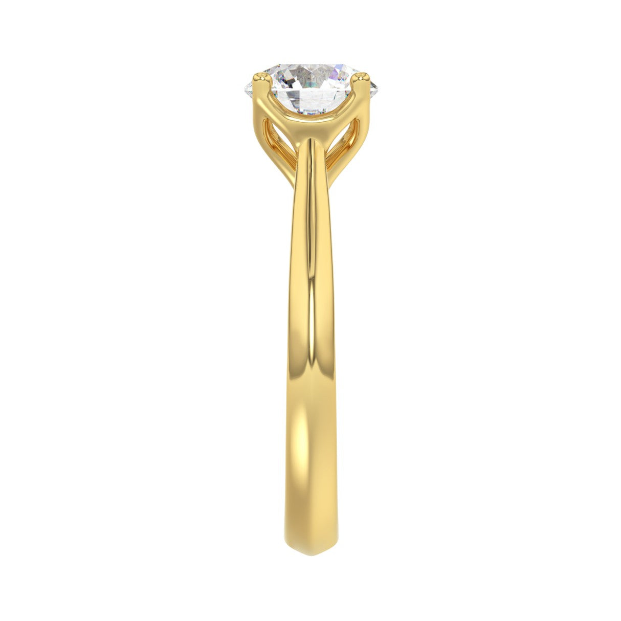 LADIES SOLITAIRE RING 2CT ROUND DIAMOND 14K YELLOW GOLD