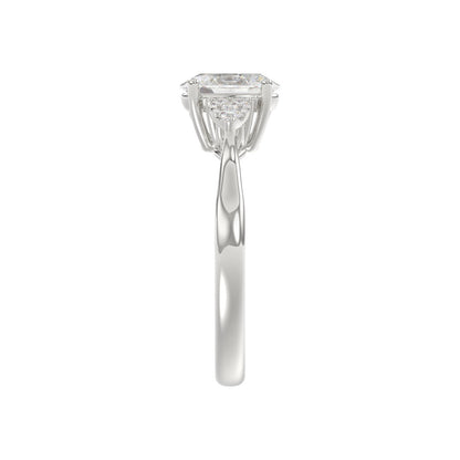 LADIES RING 1 1/8CT ROUND/OVAL DIAMOND 14K WHITE GOLD (CENTER STONE OVAL DIAMOND 1CT )