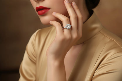 LADIES RING 1 1/2CT ROUND DIAMOND 14K WHITE GOLD (CENTER STONE ROUND DIAMOND 1CT)