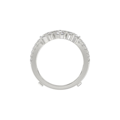 LADIES WRAP RING 2 1/2CT ROUND/PRINCESS/PEAR DIAMOND 14K WHITE GOLD