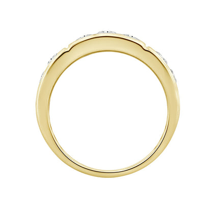 MEN'S RING 1 1/2CT ROUND DIAMOND 14K YELLOW GOLD