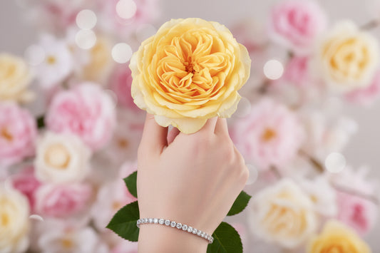 14k White Gold LAB Round DIAMOND 5CTW Bracelet