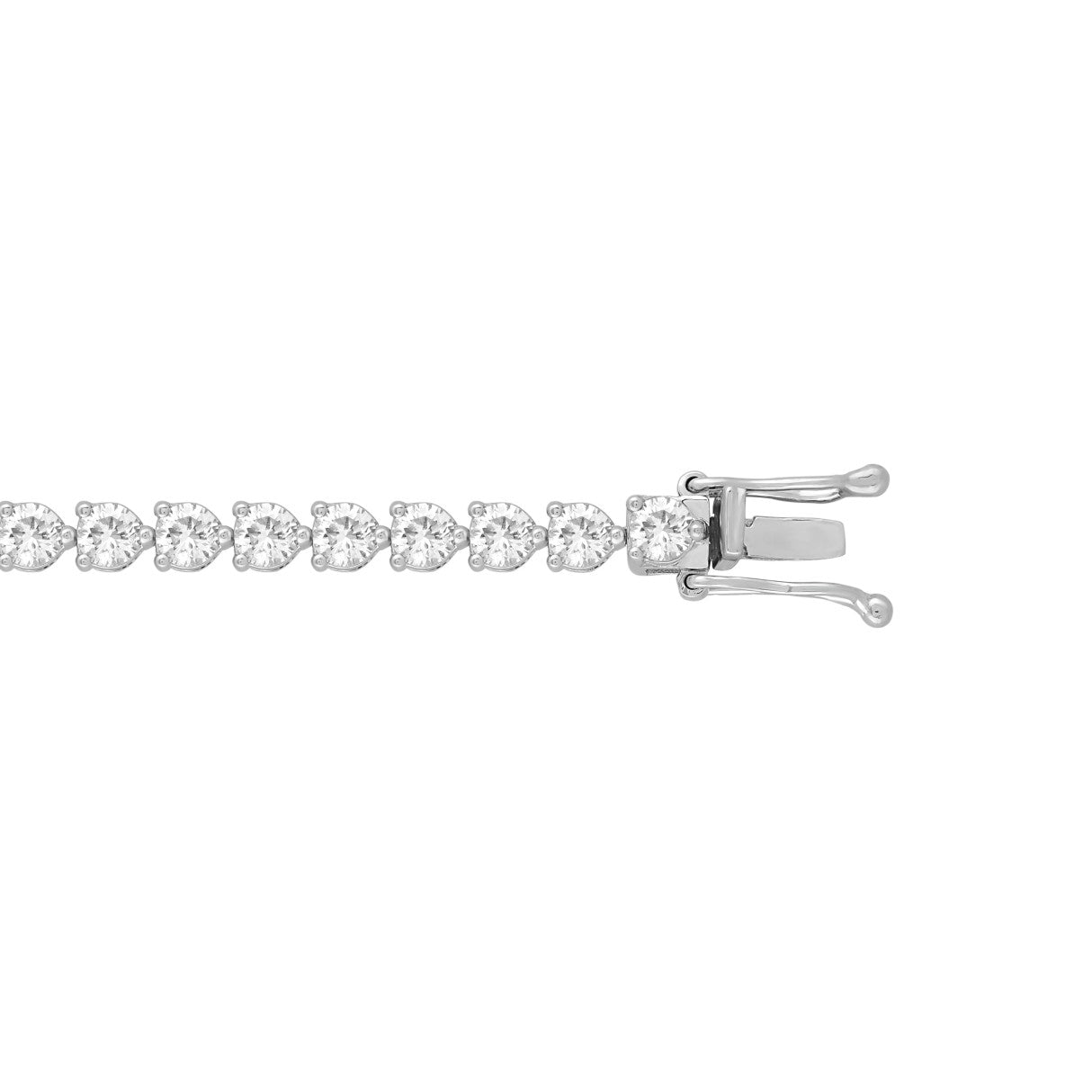 14k White Gold LAB Round DIAMOND 5CTW Bracelet