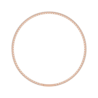 LADIES FLEXIBLE BANGLE 5 1/3CT ROUND DIAMOND 14K ROSE GOLD 