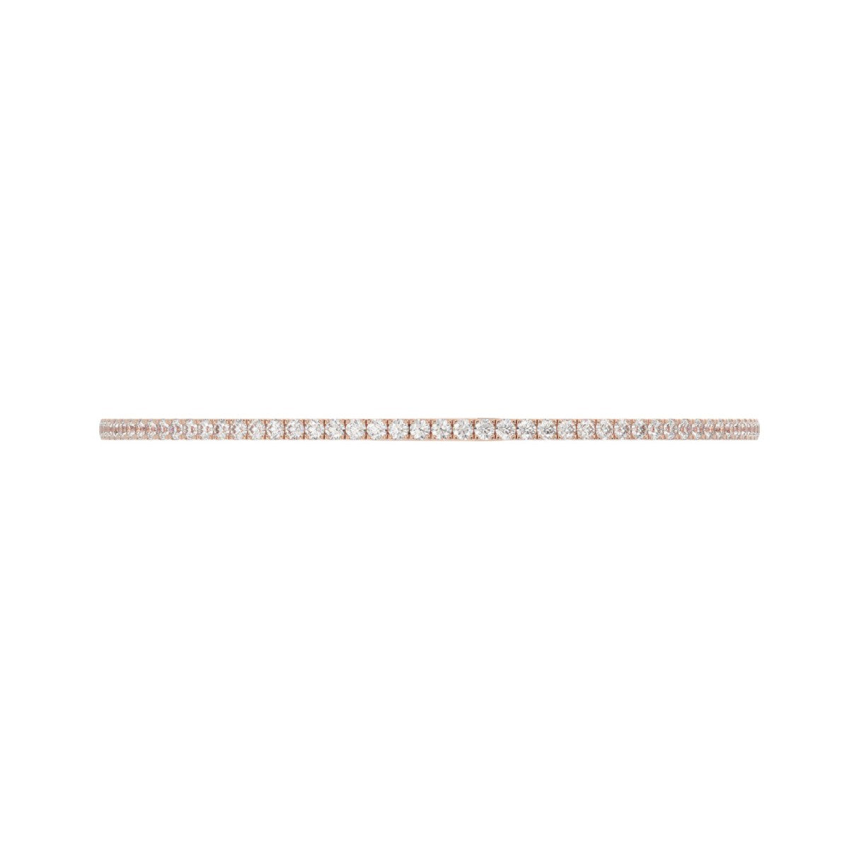 LADIES FLEXIBLE BANGLE 5 1/3CT ROUND DIAMOND 14K ROSE GOLD 