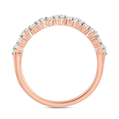 LADIES BRIDAL SET 2 1/2CT ROUND DIAMOND 14K ROSE GOLD (CENTER STONE PRINCESS DIAMOND 2CT)