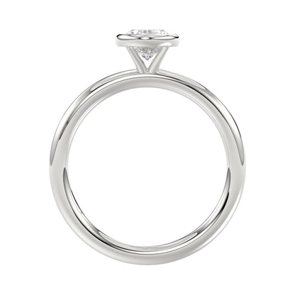 LADIES SOLITAIRE RING 1CT OVAL DIAMOND 14K WHITE GOLD (CENTER STONE OVAL DIAMOND 1CT )
