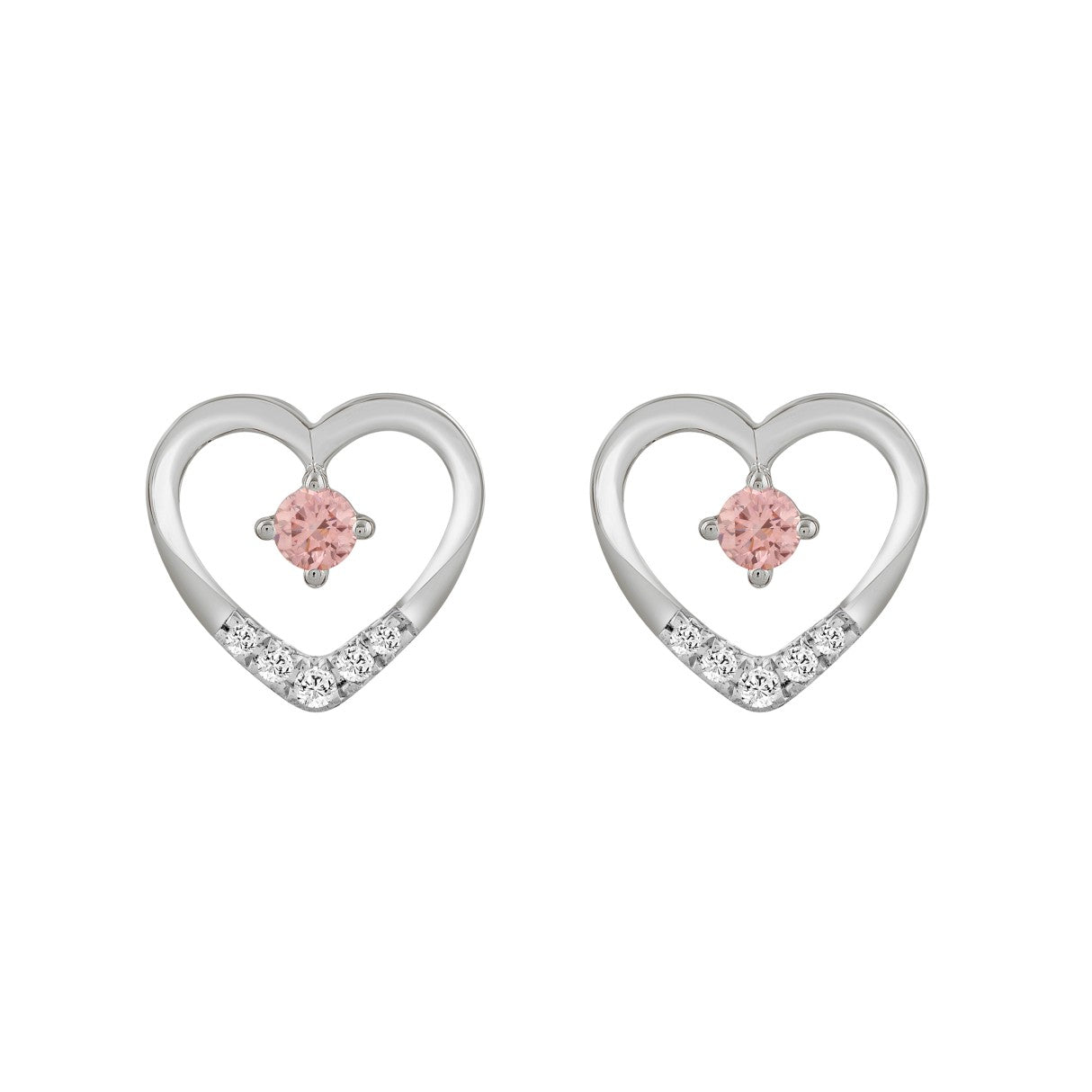 LADIES EARRINGS 1/3CT ROUND DIAMOND 14K WHITE GOLD (CENTER STONE ROUND DIAMOND 1/5CT )
