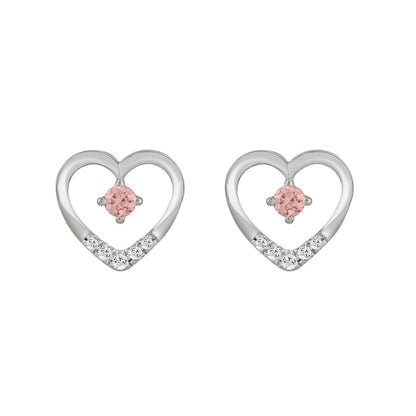 LADIES EARRINGS 1/3CT ROUND DIAMOND 14K WHITE GOLD (CENTER STONE ROUND DIAMOND 1/5CT )