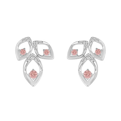 LADIES EARRINGS 1/2CT ROUND DIAMOND 14K WHITE GOLD (CENTER STONE ROUND DIAMOND 1/3CT )
