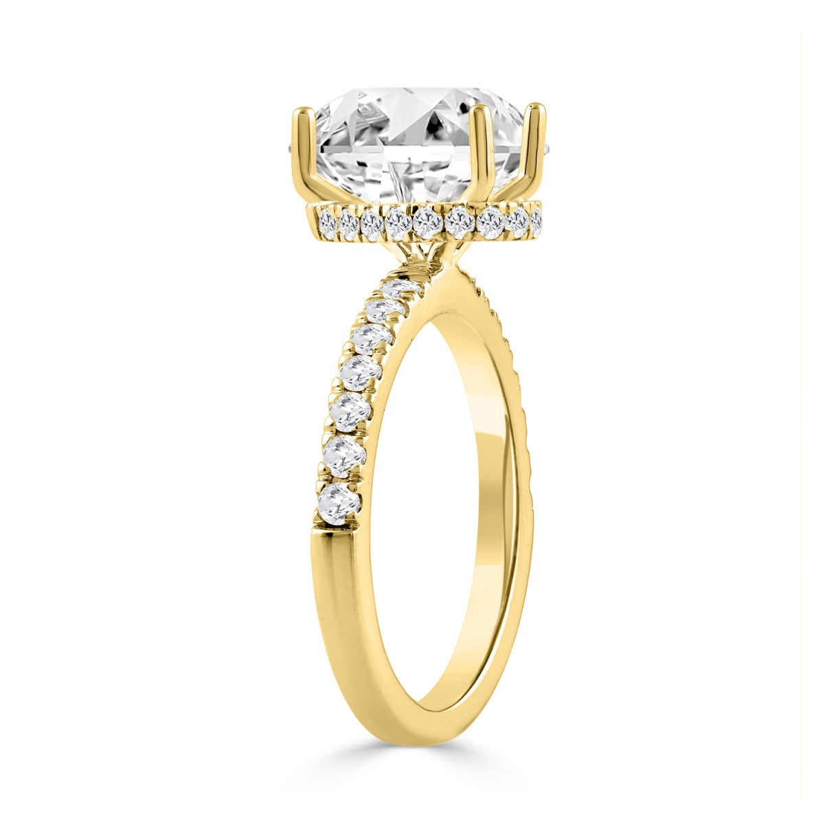 14K YELLOW GOLD 1/2CT ROUND/PEAR DIAMOND LADIES RING (CENTER STONE PEAR DIAMOND 2CT)