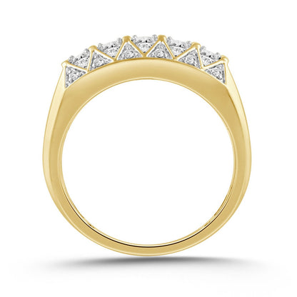 MEN'S RING 1.00CT ROUND DIAMOND 14K YELLOW GOLD 