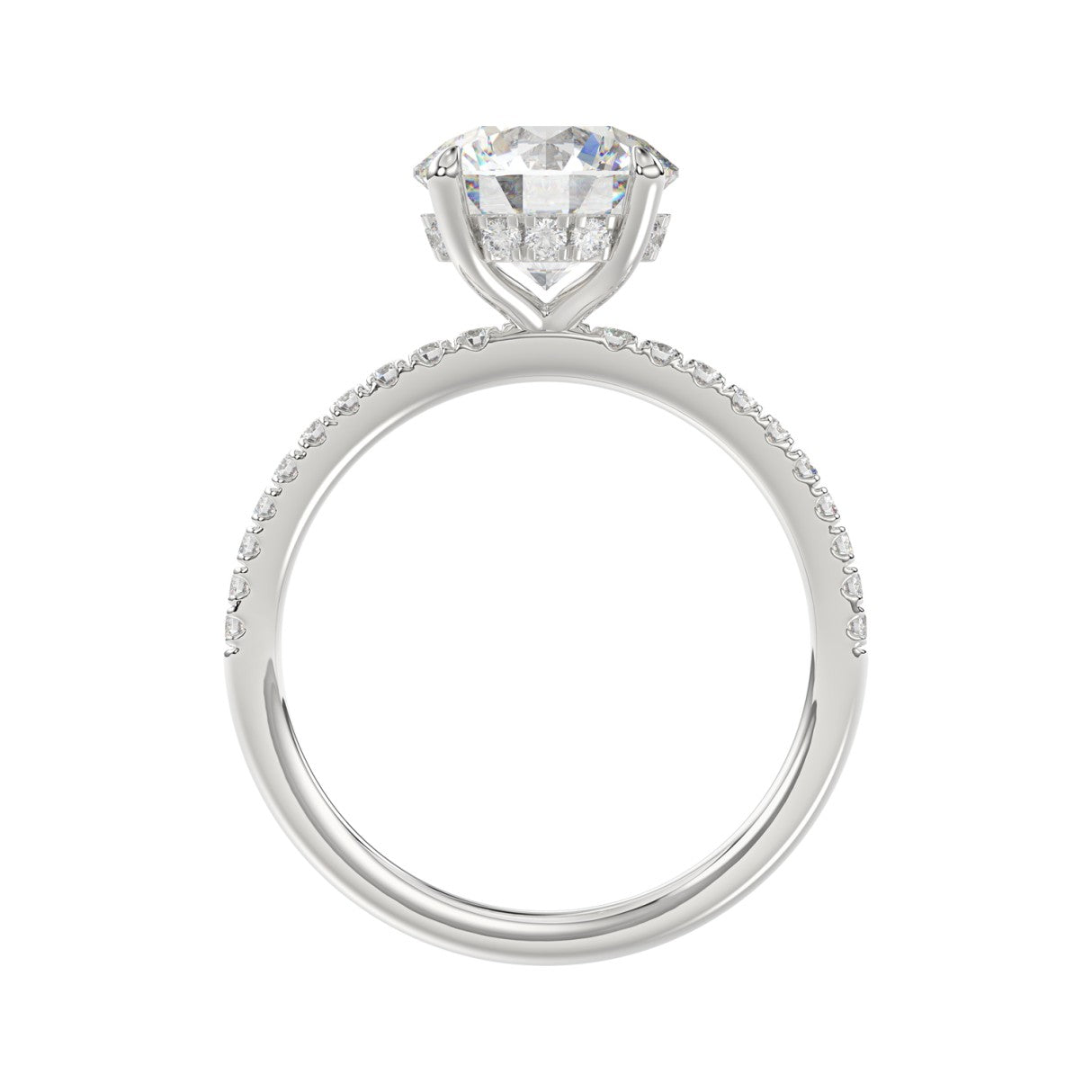 14K WHITE GOLD 2 1/4CT ROUND DIAMOND LADIES RING (CENTER STONE ROUND DIAMOND 2CT)