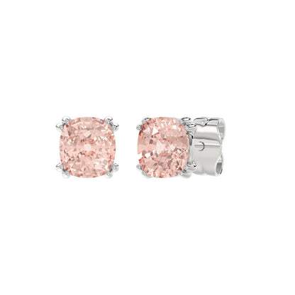 ETERNAL BLUSH COLLECTION 14K WHITE GOLD 2.00CT PINK CUSHION DIAMOND LADIES EARRINGS