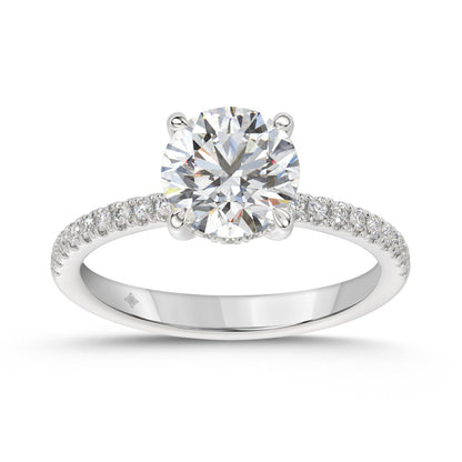14K WHITE GOLD 1 3/4CT ROUND DIAMOND LADIES RING (CENTER STONE ROUND DIAMOND 1 1/2CT)