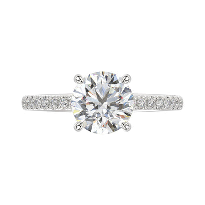 14K WHITE GOLD 1 3/4CT ROUND DIAMOND LADIES RING (CENTER STONE ROUND DIAMOND 1 1/2CT)