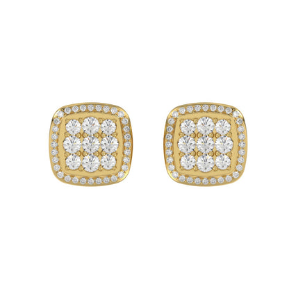 10K YELLOW GOLD 3/4CT ROUND DIAMOND LADIES EARRINGS