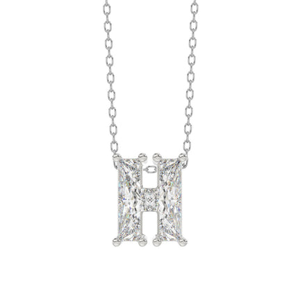 10K WHITE GOLD 1 1/3CT FANCY CUT ALPHABET DIAMOND LADIES PENDANT WITH CHAIN