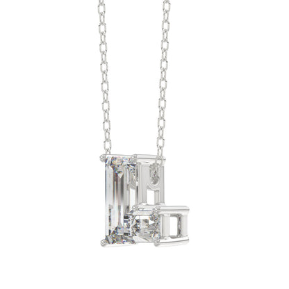 10K WHITE GOLD 1 1/3CT FANCY CUT ALPHABET DIAMOND LADIES PENDANT WITH CHAIN