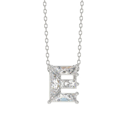10K WHITE GOLD 1 1/2CT FANCY CUT ALPHABET DIAMOND LADIES PENDANT WITH CHAIN