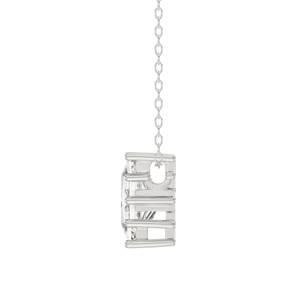 10K WHITE GOLD 1 1/2CT FANCY CUT ALPHABET DIAMOND LADIES PENDANT WITH CHAIN