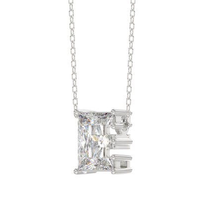 10K WHITE GOLD 1 1/2CT FANCY CUT ALPHABET DIAMOND LADIES PENDANT WITH CHAIN