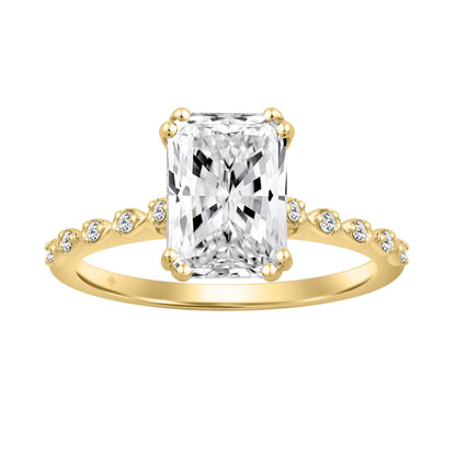 14K  YELLOW GOLD 3.00CT ROUND/RADIANT DIAMOND LADIES RING (CENTER STONE RADIANT DIAMOND 3CT)