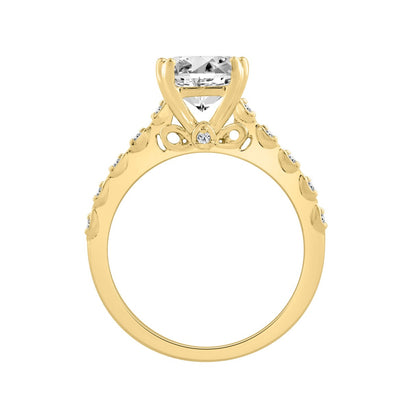 14K  YELLOW GOLD 3.00CT ROUND/RADIANT DIAMOND LADIES RING (CENTER STONE RADIANT DIAMOND 3CT)