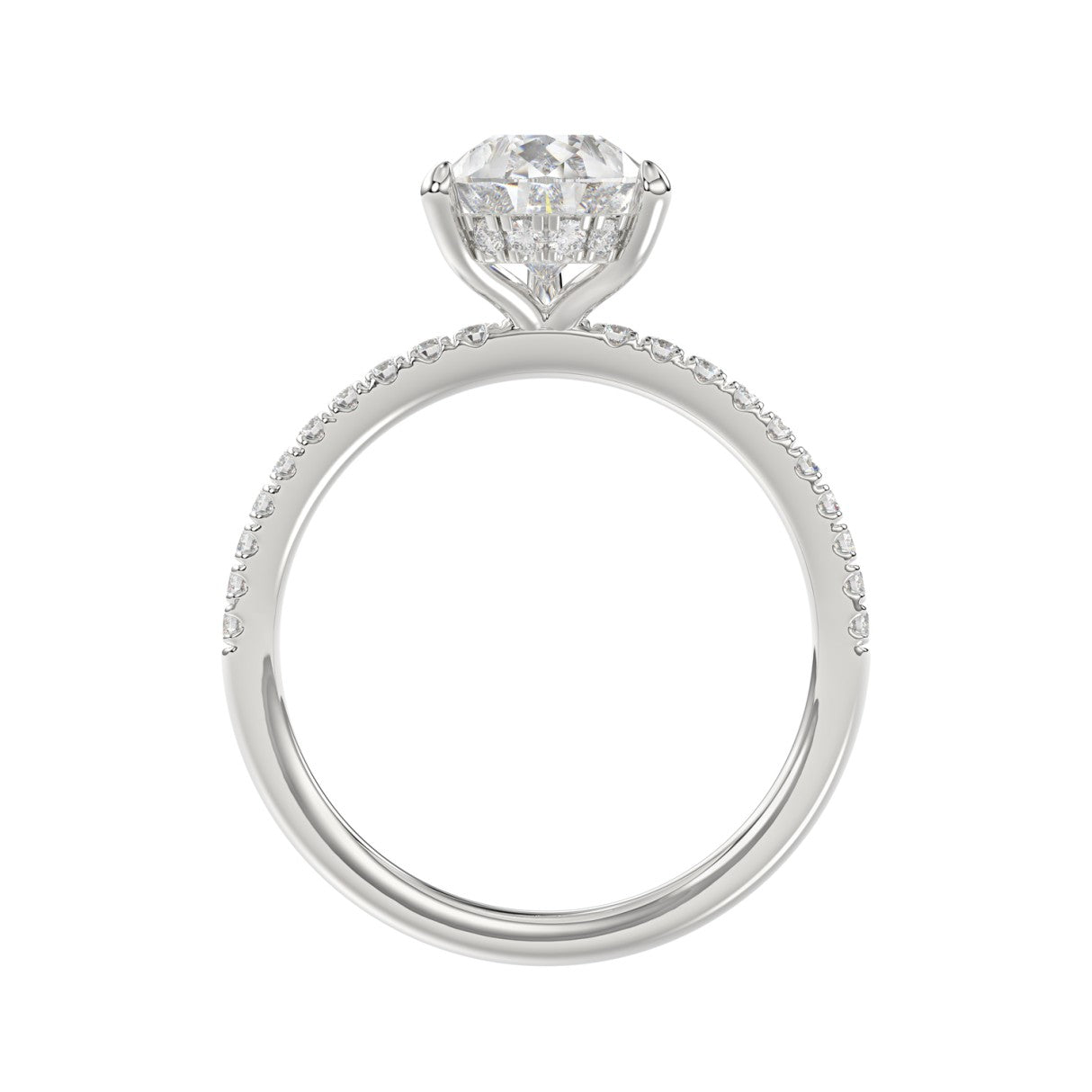 14k White gold 2 3/4CTW round/pear Diamond Ladies ring (Center pear diamond 2CTR)