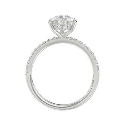 14k White gold 2 3/4CTW round/pear Diamond Ladies ring (Center pear diamond 2CTR)