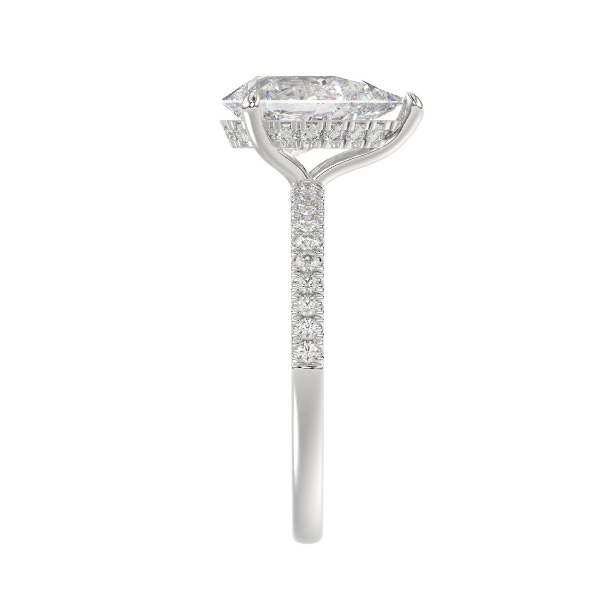 14k White gold 2 3/4CTW round/pear Diamond Ladies ring (Center pear diamond 2CTR)