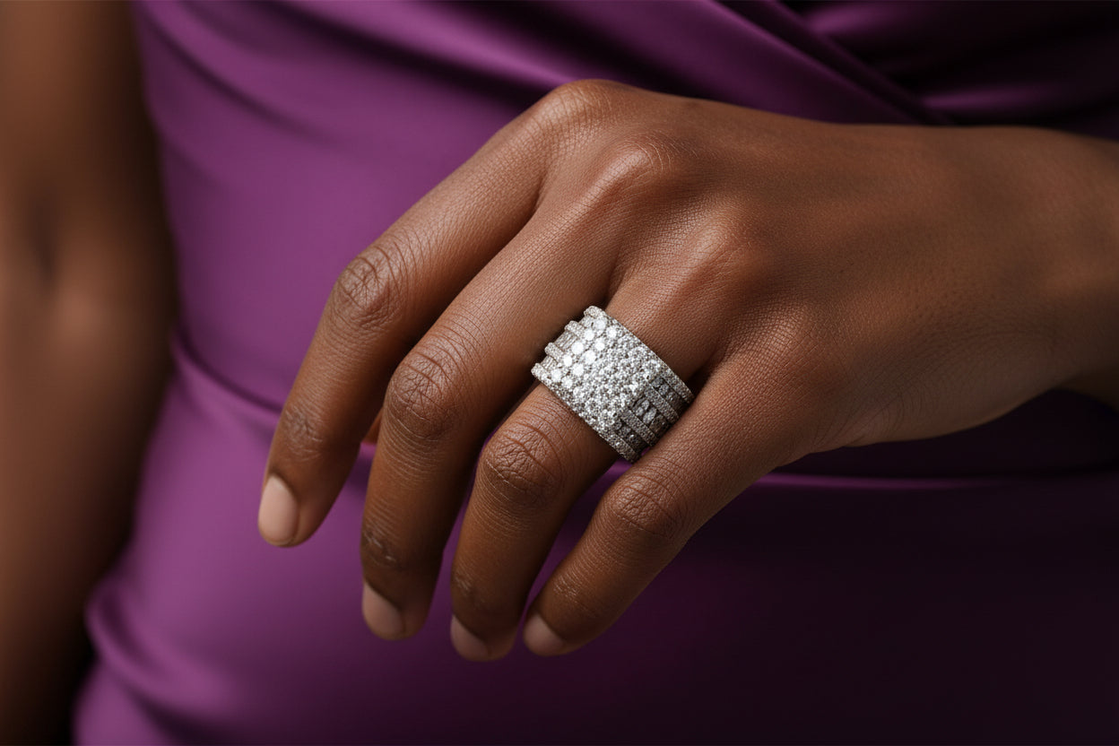10k Yellow Gold Princess Cut Cluster DIAMOND 5.1CTW Ring
