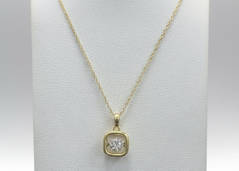 10k Yellow Gold Lab Floating DIAMOND 0.34CTW Necklace