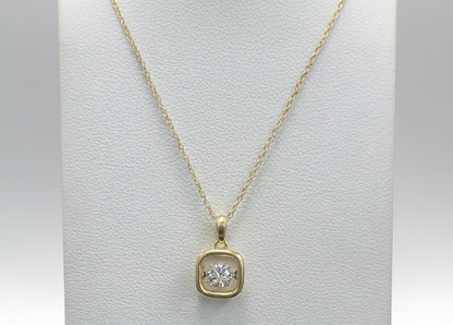 10k Yellow Gold Lab Floating DIAMOND 0.34CTW Necklace