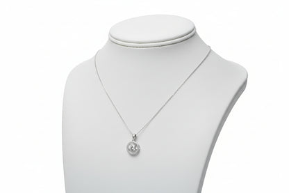 10k White Gold LAB Floating Round DIAMOND 0.25CTW Necklace