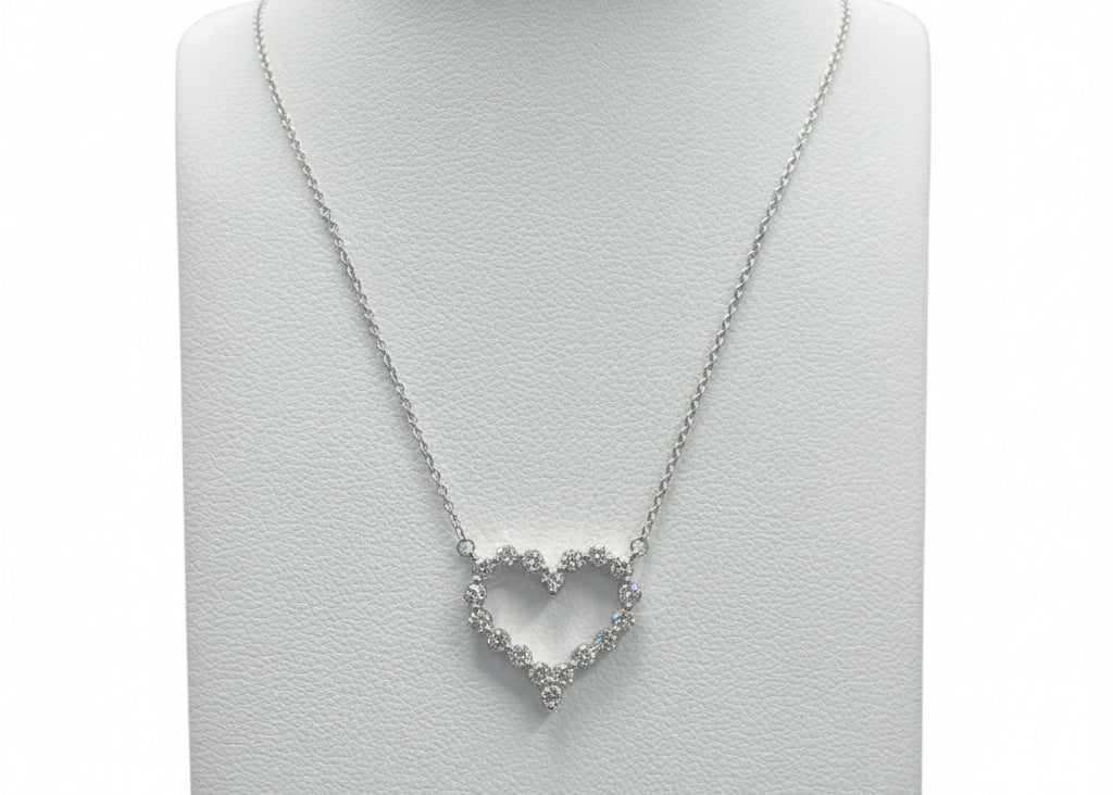 10k White Gold Lab Heart DIAMOND 0.25CTW Necklace