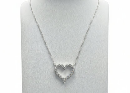 10k White Gold Lab Heart DIAMOND 0.25CTW Necklace