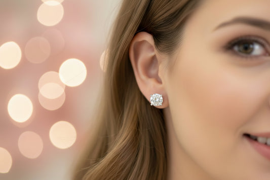 14k Yellow Gold LAB Round Solitaire DIAMOND 3.00CTW Studs