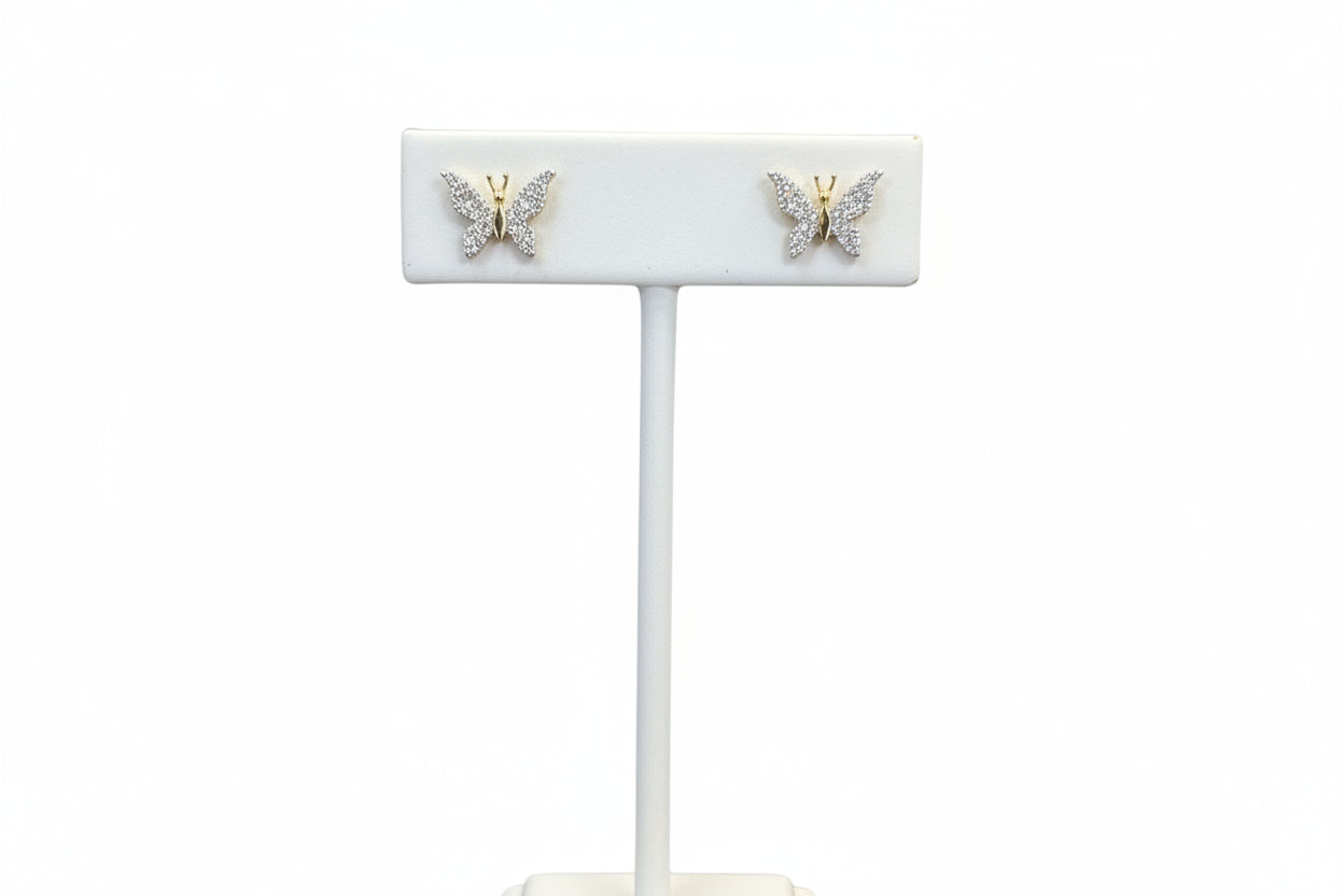 10k Yellow Gold Butterfly DIAMOND 0.15CTW Studs