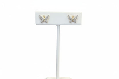 10k Yellow Gold Butterfly DIAMOND 0.15CTW Studs