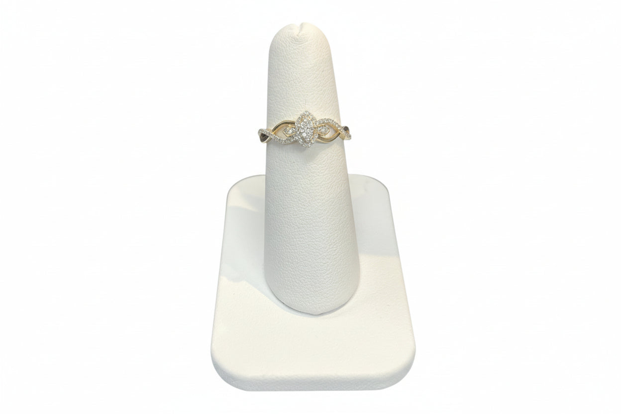 10k Yellow Gold Marquise Twist DIAMOND 0.23CTW Ring