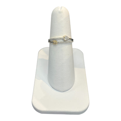 10k Yellow Gold Arrow /Heart DIAMOND 0.10CTW Band