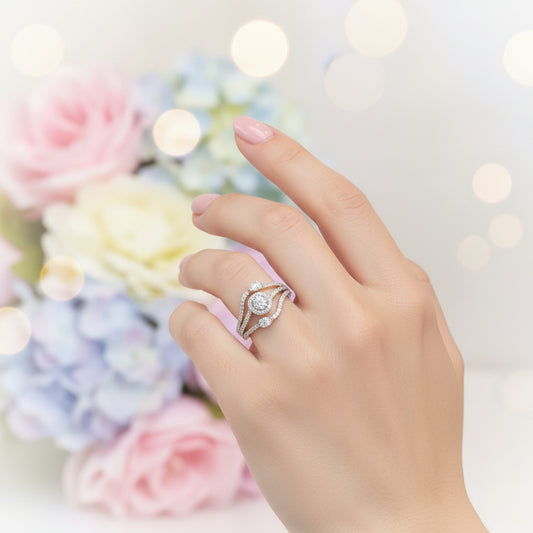 10k Yellow Gold Round three style DIAMOND 0.50CTW Band