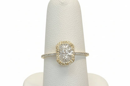 14k Yellow Gold Emerald Cluster DIAMOND 0.27CTW Ring