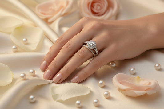 10k Yellow Gold Round DIAMOND 0.40CTW Cluster Bridal Set