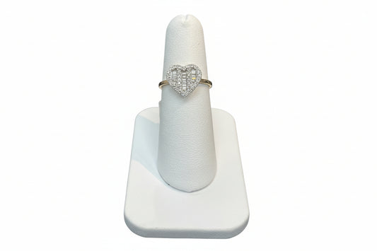 10k yellow Gold Heart Cluster DIAMOND 0.43CTW Ring