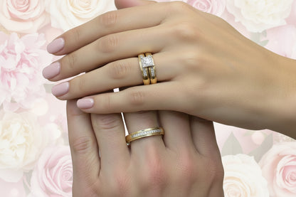 10k Yellow Gold Three Set Princess DIAMOND 0.15CTW Rings